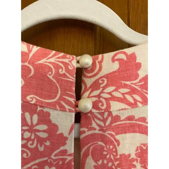 New Directions Dress Women Size 4 Pink Sleeveless Linen Knee‎ Skimming Weddings - Picture 9 of 14